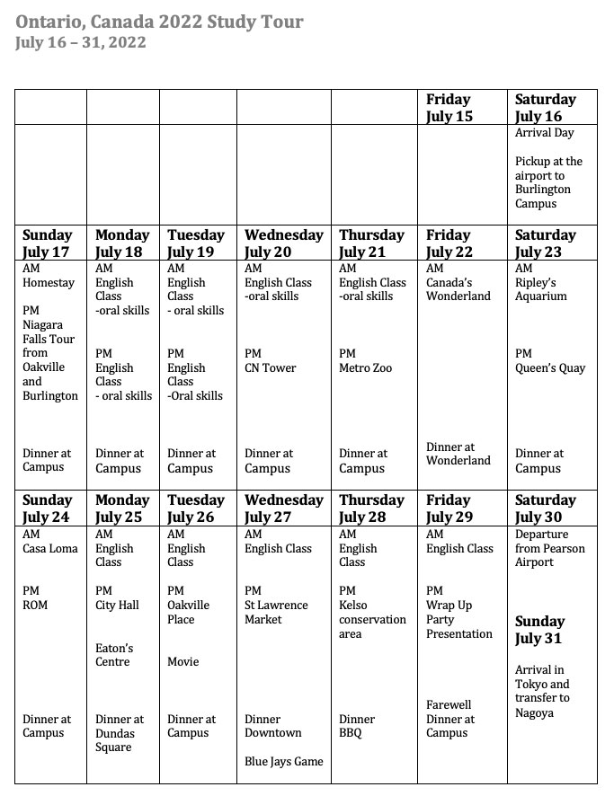 study visit programme