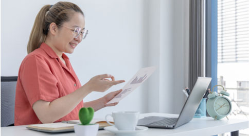 student at computer