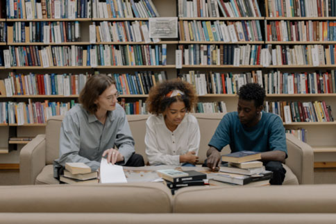 students studying