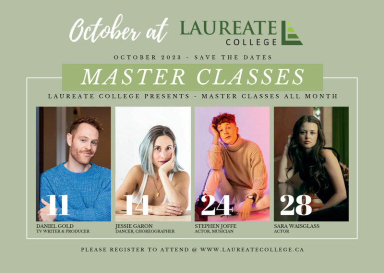 October dates for Masterclasses - front