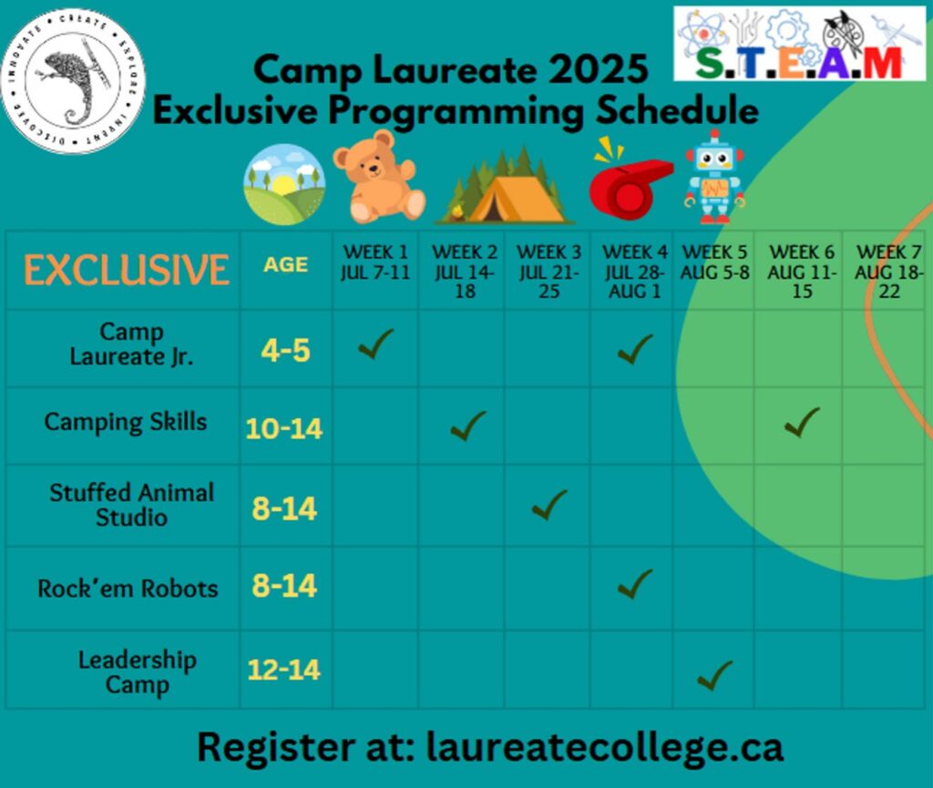 2025 Camp Laureate Exclusive Program Schedule